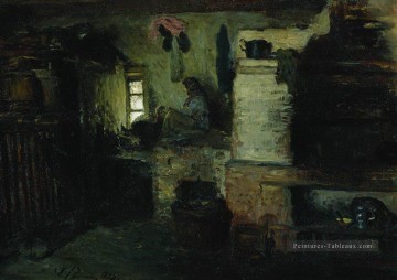  Repin Art - dans la cabane 1895 Ilya Repin